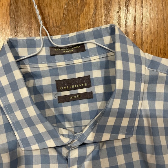 Calibrate trim fit non iron size XL gingham shirt - Picture 2 of 2